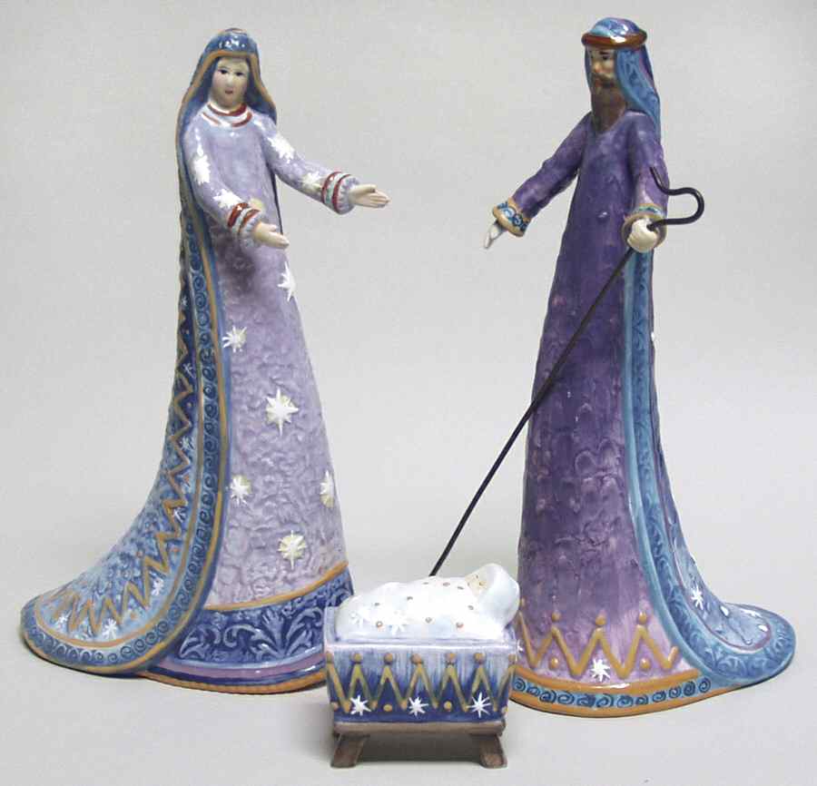 Winter Whisper Holy Family Figure-3 Pc Set - Boxed by Roman-1
