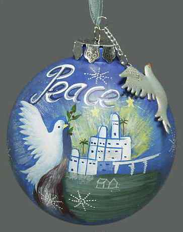 Winter Whisper Dove Glass Ball Peace - No Box by Roman-1