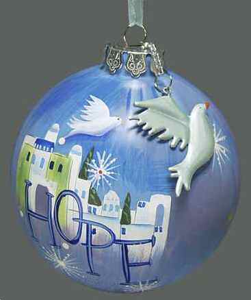 Winter Whisper Dove Glass Ball Hope - No Box by Roman-1