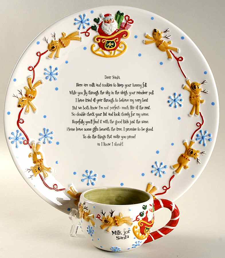 Roman Giftware Cookies For Santa Plate & Mug - Boxed by Roman-1