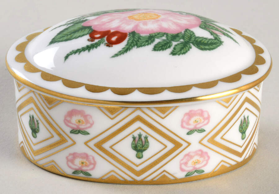 Royal Crown Derby Giftware Wild Rose Trinket Box - Large - Boxed by Royal Crown Derby-1