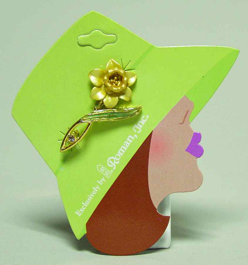 Bloomin Bonnets-Lapel Pins Daffodil - No Box by Roman-1