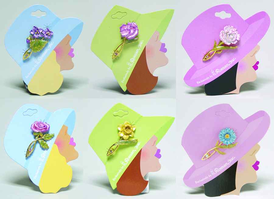 Bloomin Bonnets-Lapel Pins Set Of 6 Pins - No Box by Roman-1