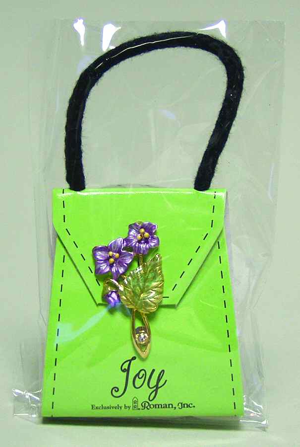 Pocketbook Posies Lapel Pin Violet - No Box by Roman-1