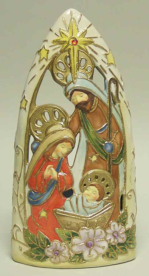Cloisonne Collection Holy Family Tea Lite Holder - Boxed by Roman-1