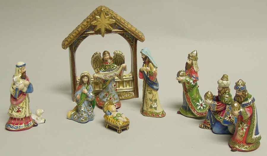 Cloisonne Collection 9 Piece Nativity Set - Boxed by Roman-1