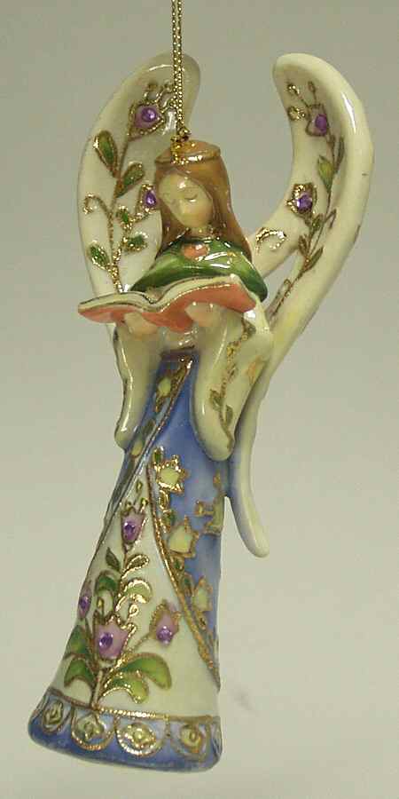 Cloisonne Collection Angel With Book Ornament - No Box by Roman-1
