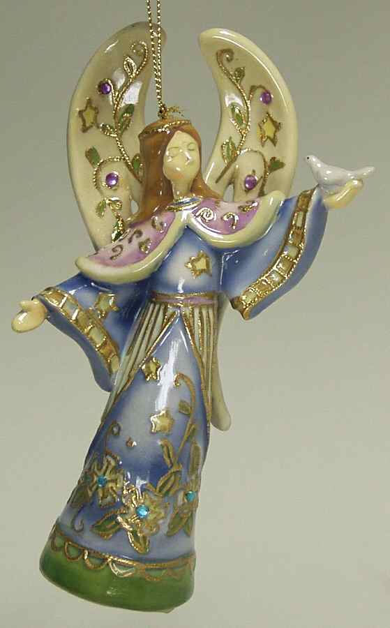 Cloisonne Collection Angel With Dove Ornament - No Box by Roman-1