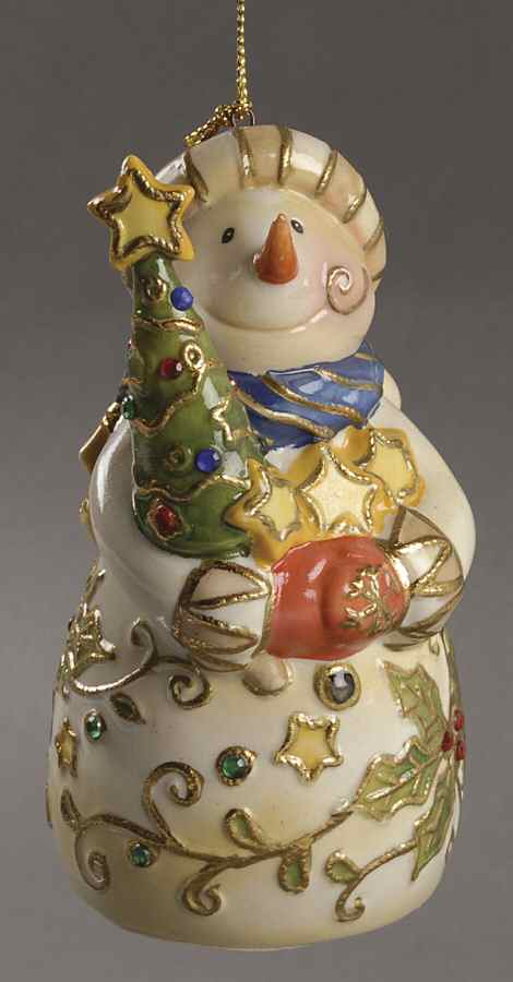 Cloisonne Collection Snowman With Tree Ornament - No Box by Roman-1