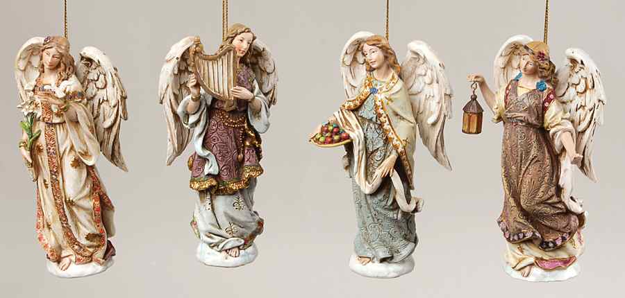 Christmas Wishes Angel Ornaments Set Of 4 - Boxed by Roman-1