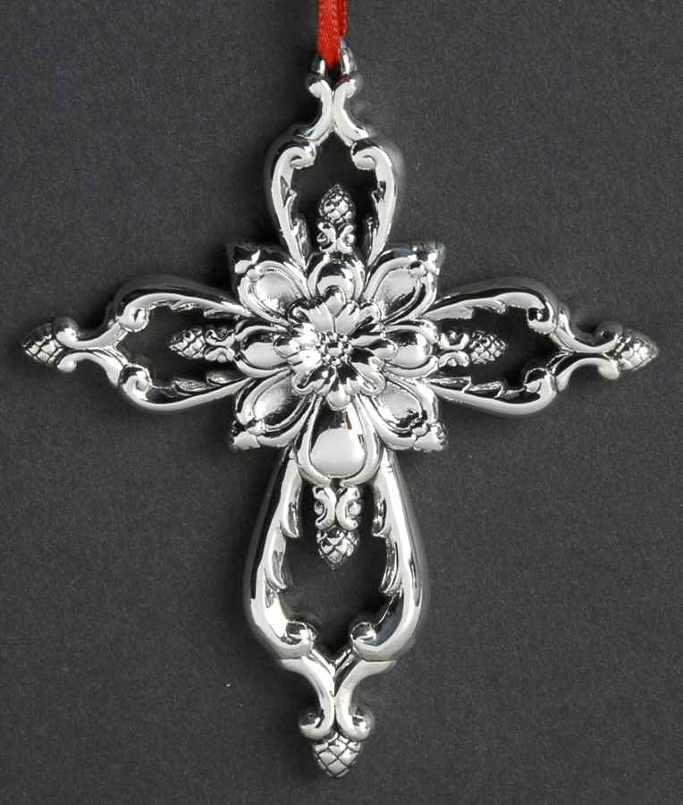 Williamsburg Sterling Ornament Chippendale Filigree Cross - No Box by Reed & Barton-1