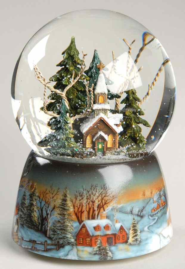Glitterdomes Church-Silent Night - No Box by Roman-1