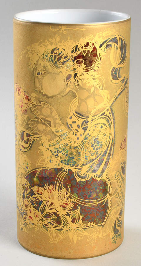 Wiinblad Giftware Gold Round Vase - No Box by Rosenthal - Continental-1