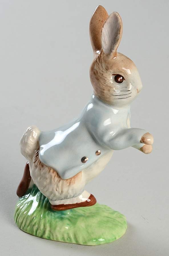 Beatrix Potter Backstamp 9 Peter Rabbit-Gold Buttons - Boxed by Royal Doulton-1
