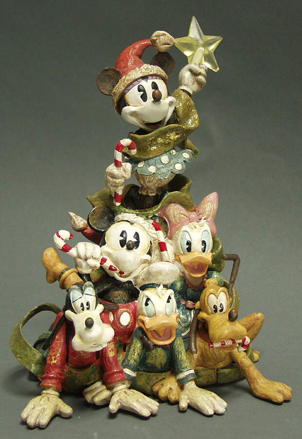 Disney Christmas Figurine Mickey & Friends Christmas Tree - Boxed by Roman-1