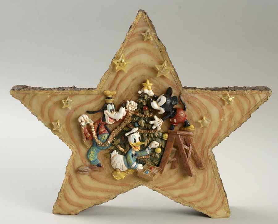 Disney Christmas Figurine Mickey Star Christmas Scene - Boxed by Roman-1