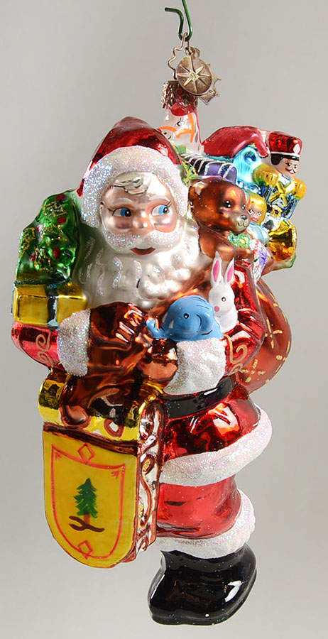 2005 Christopher Radko Ornaments Village Visitor-Santa With Sled And Toys - No Box by Christopher Radko-1