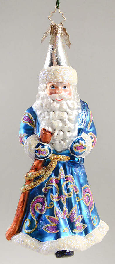 2005 Christopher Radko Ornaments Midnight Stroller-Santa With Staff-Blue  - No Box 60 by Christopher Radko-1