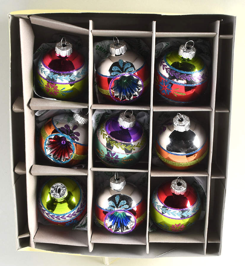 Shiny Brite Ornaments 9pc Christmas Brights - Boxed by Christopher Radko-1