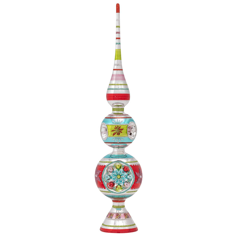Shiny Brite Ornaments Finial Stand Wth Reflector Festive Fete - Boxed by Christopher Radko-1