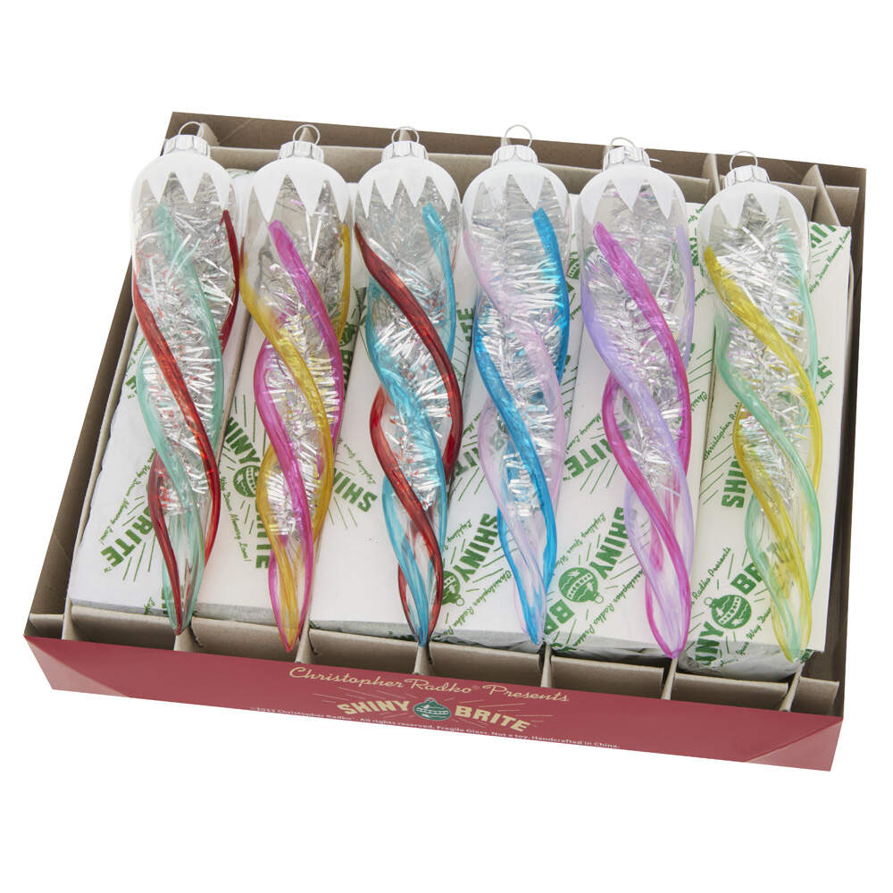 Shiny Brite Ornaments Vivid Vintage Glass Icicles - Boxed by Christopher Radko-1