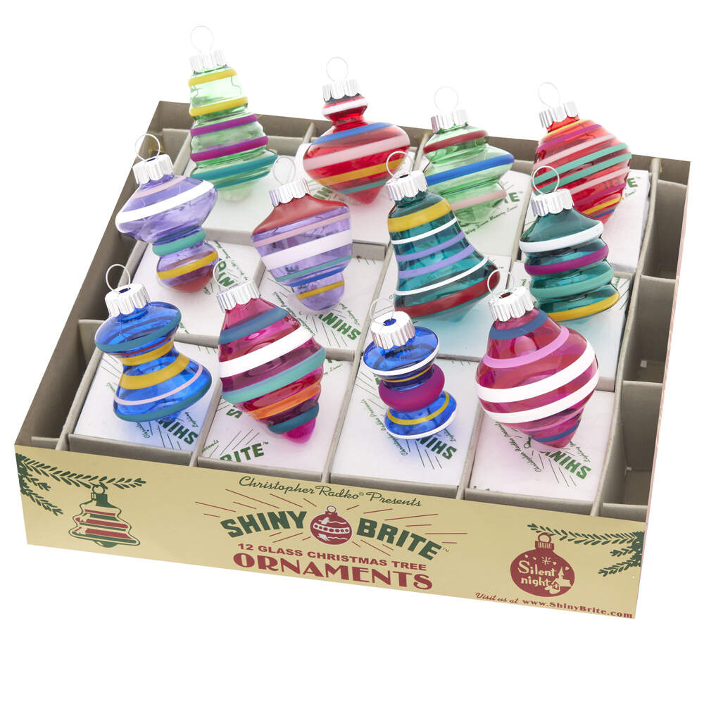 Shiny Brite Ornaments Decorated Shapes-Vivid Vintage - Boxed by Christopher Radko-1