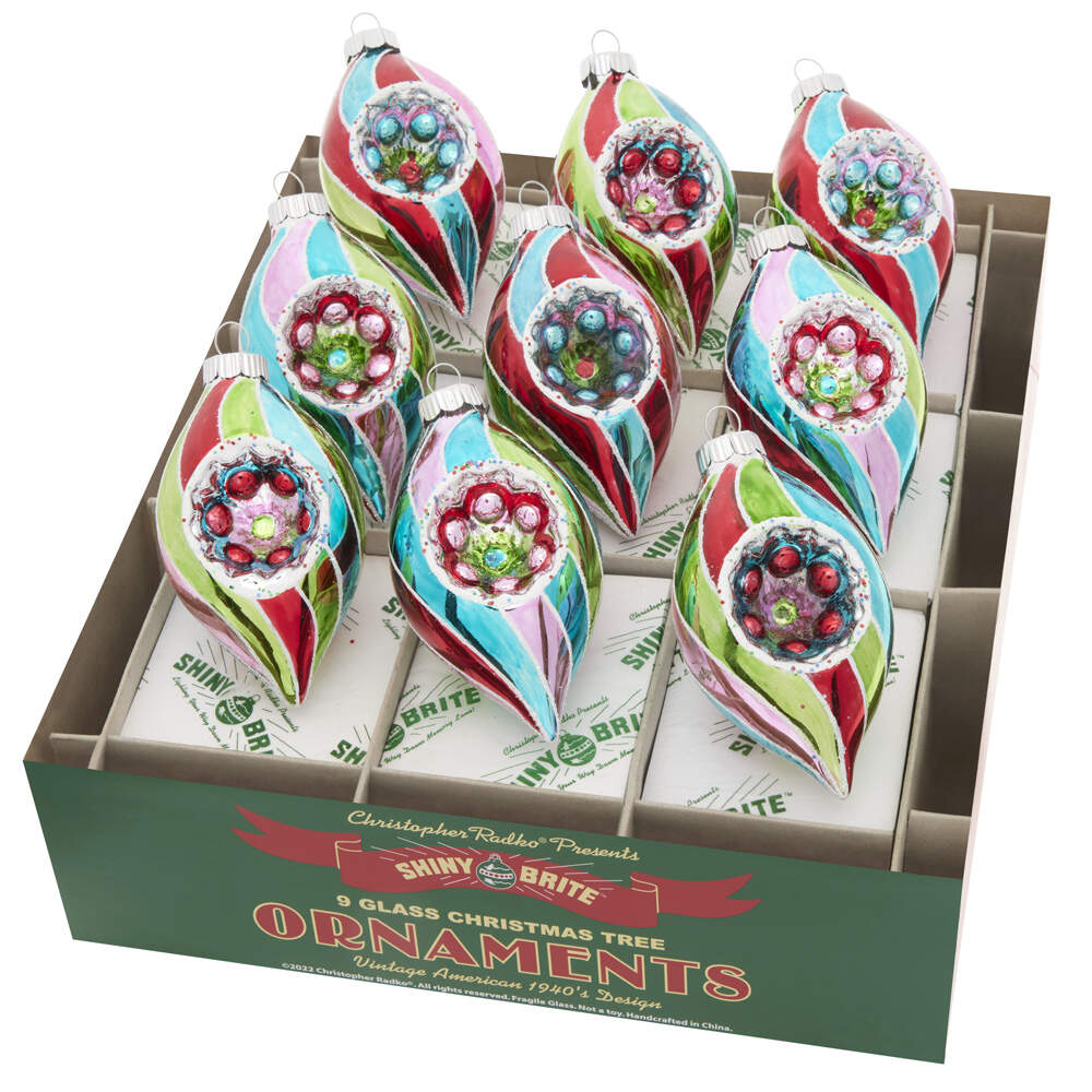 Shiny Brite Ornaments Reflector Tulips-Festive Fete - Boxed by Christopher Radko-1