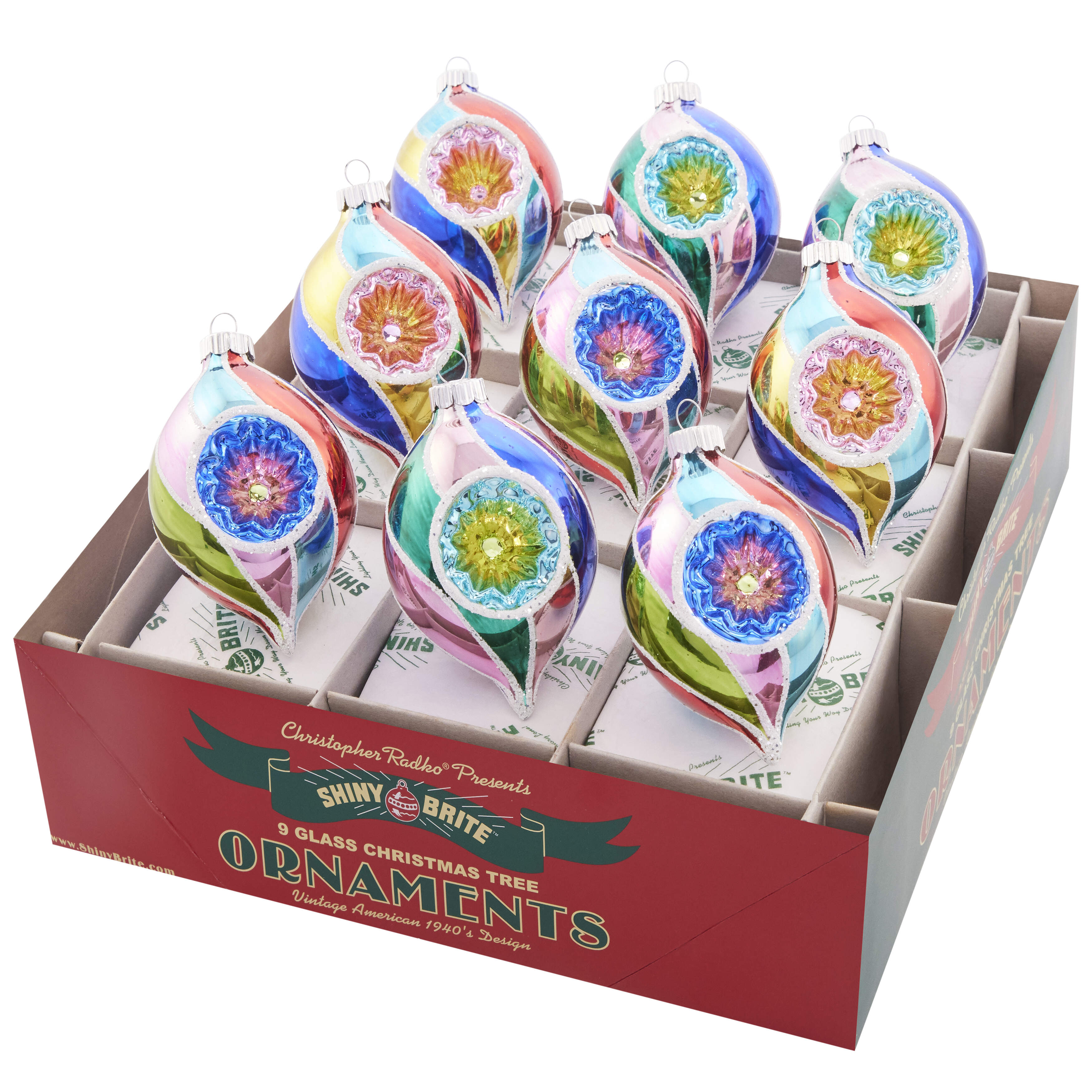 Shiny Brite Ornaments Reflector Tulips-Christmas Confetti - Boxed by Christopher Radko-1