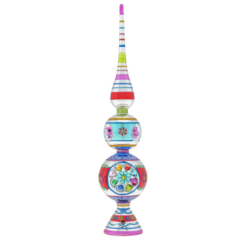 Shiny Brite Ornaments Finial Stand W/Reflectors - Christmas Co - Boxed by Christopher Radko-1