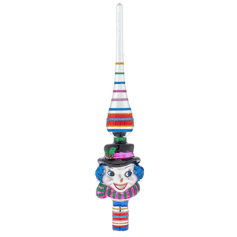 Shiny Brite Ornaments Snowman Finial Christmas Confetti  - Boxed by Christopher Radko-1
