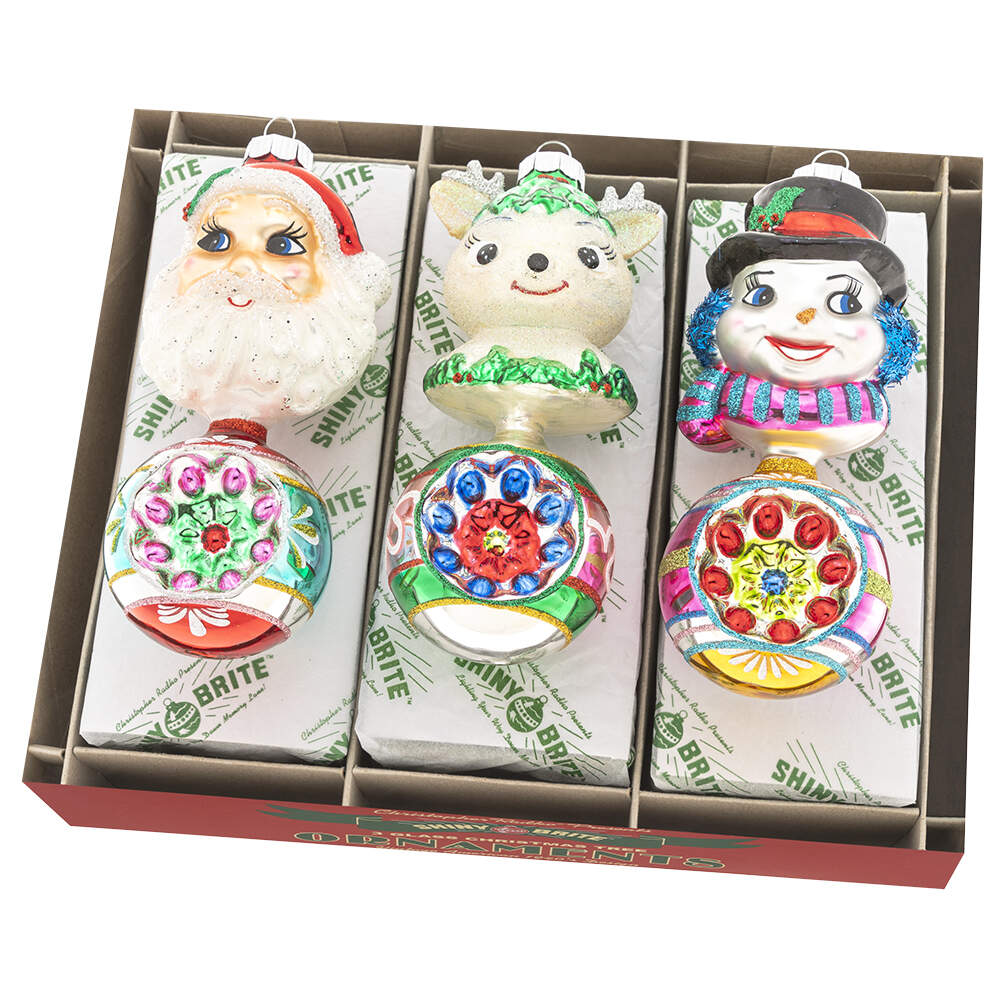 Shiny Brite Ornaments Figure Rounds Christmas Confetti  - Boxed by Christopher Radko-1