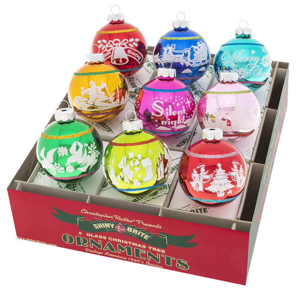 Shiny Brite Ornaments Signature Flocked Rounchristmas Confetti - Boxed by Christopher Radko-1