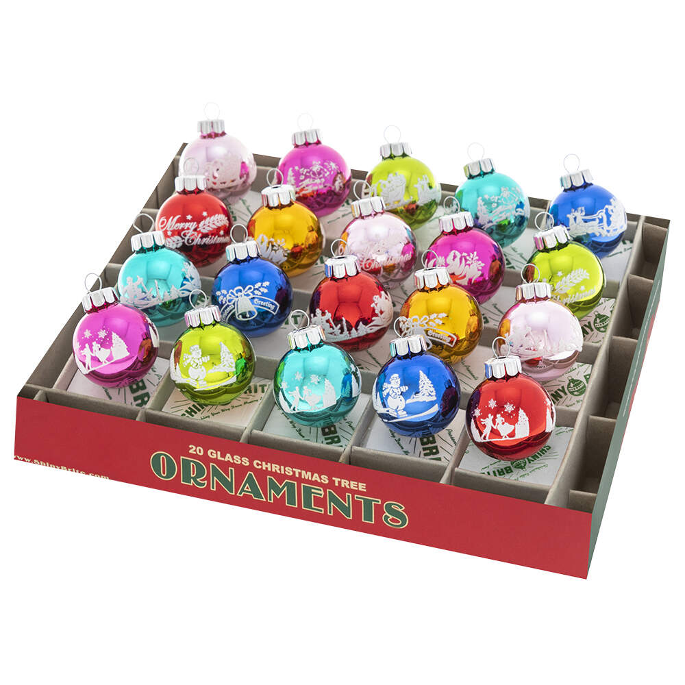 Shiny Brite Ornaments Sig  Flocked Rounds Christmas Confetti  - Boxed by Christopher Radko-1