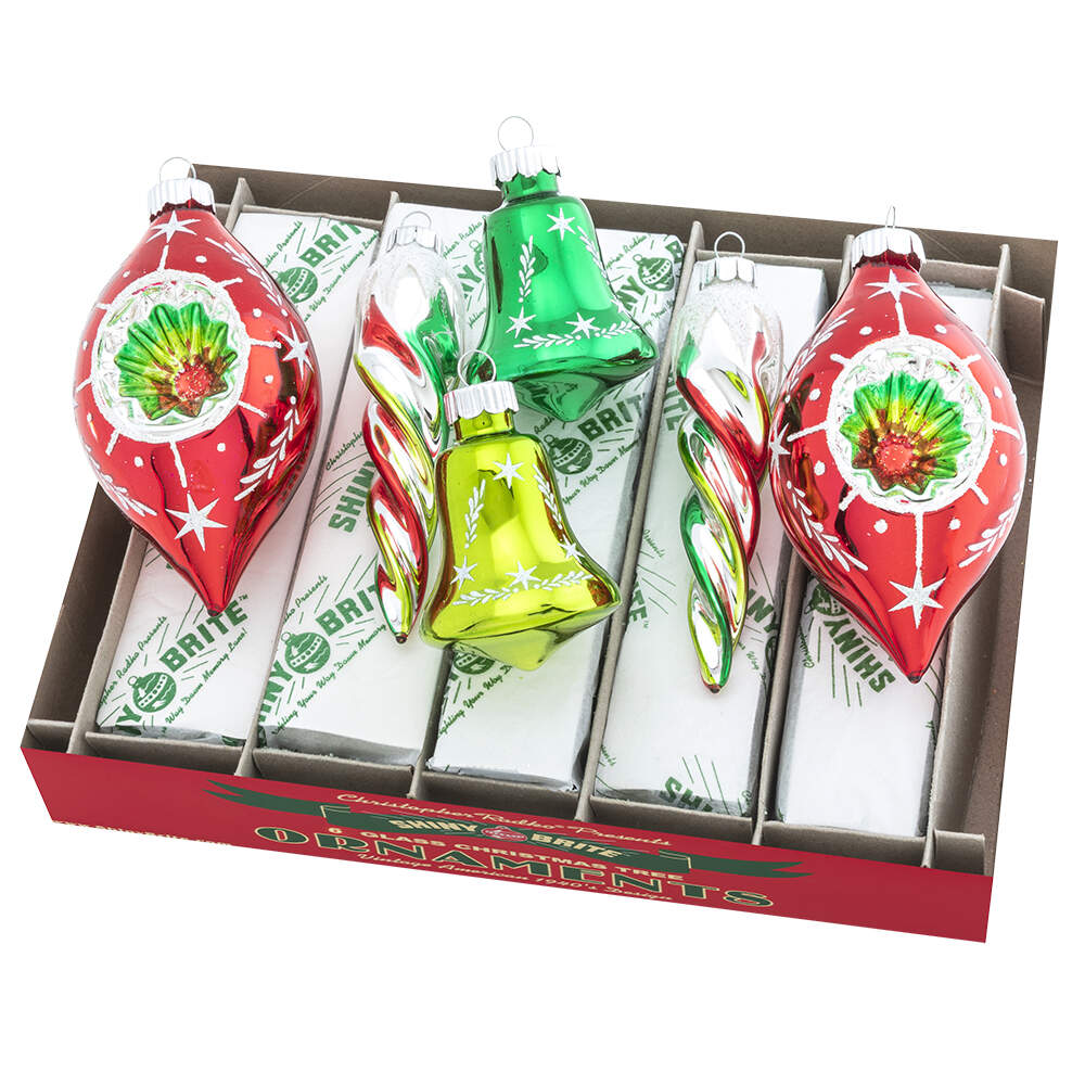 Shiny Brite Ornaments Mixed Shape Multi Color Holiday Splendor - Boxed by Christopher Radko-1