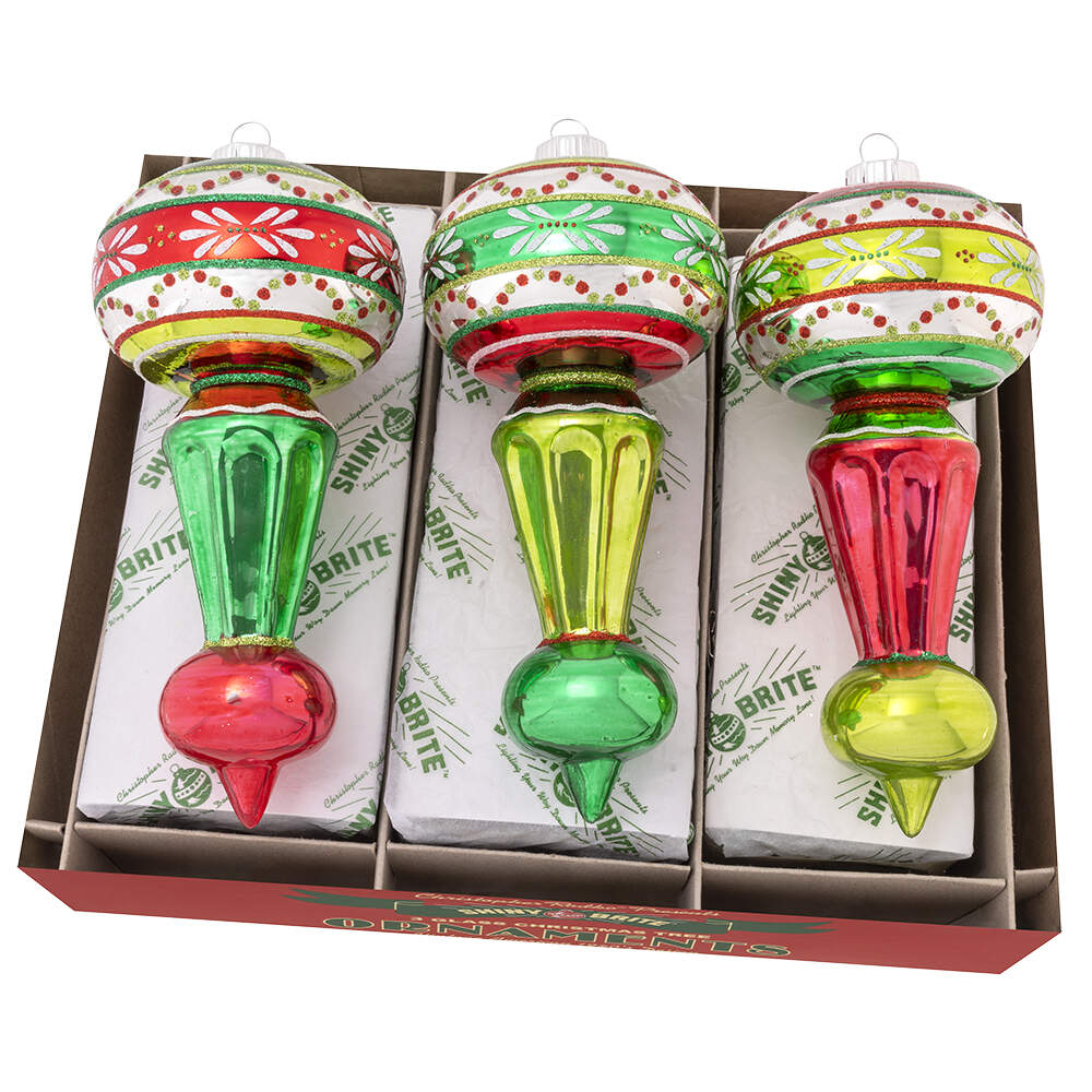 Shiny Brite Ornaments Decorated Shapes Holiday Splendor - Boxed by Christopher Radko-1
