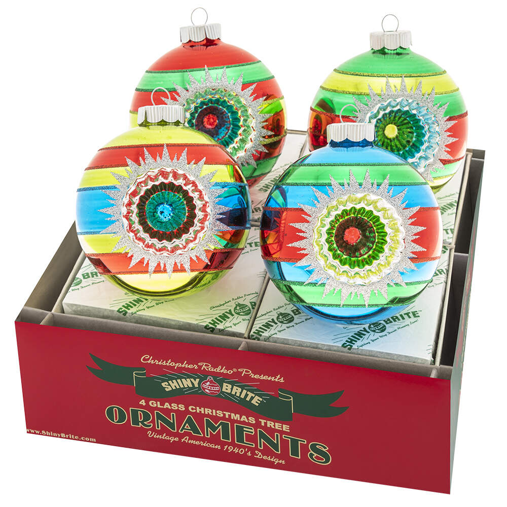 Shiny Brite Ornaments Rounds With Reflectors Holiday Splendor - Boxed by Christopher Radko-1