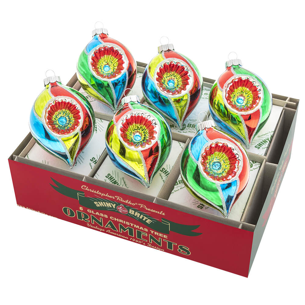 Shiny Brite Ornaments Dec  Reflector Tulips Holiday Splendor - With Box by Christopher Radko-1