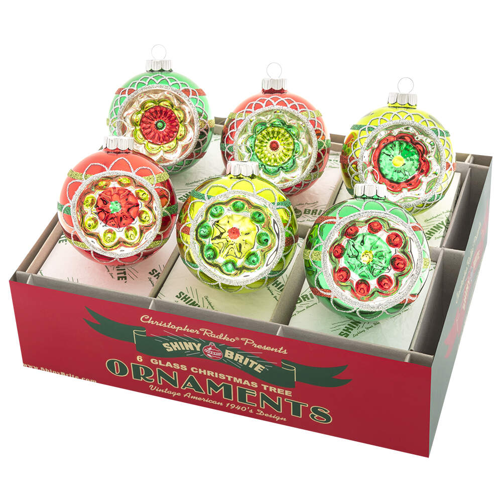 Shiny Brite Ornaments Dec Reflector Rounds Holiday Splendor - Boxed by Christopher Radko-1