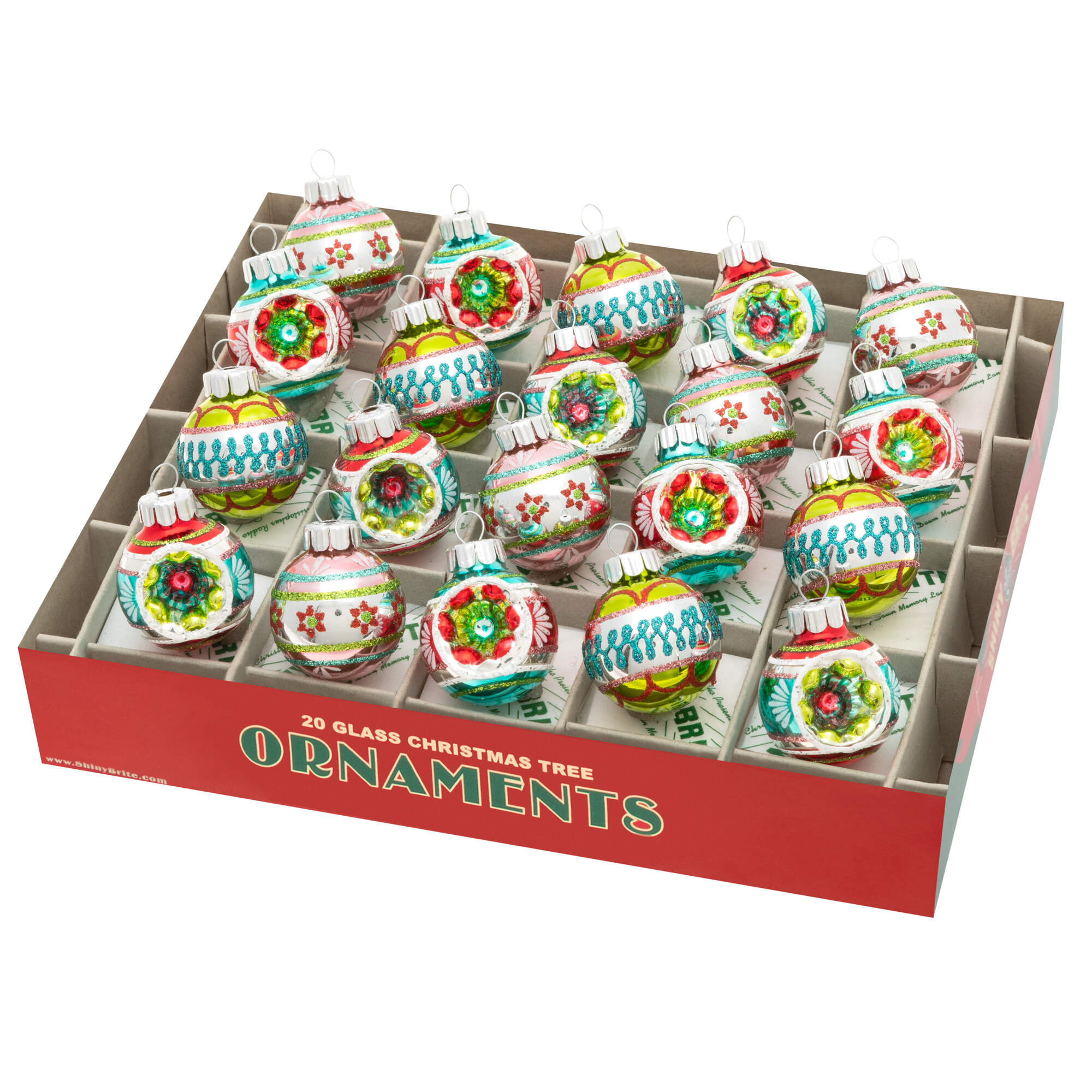 Shiny Brite Ornaments Half Reflector Half Rounds Festive Fete  - Boxed by Christopher Radko-1
