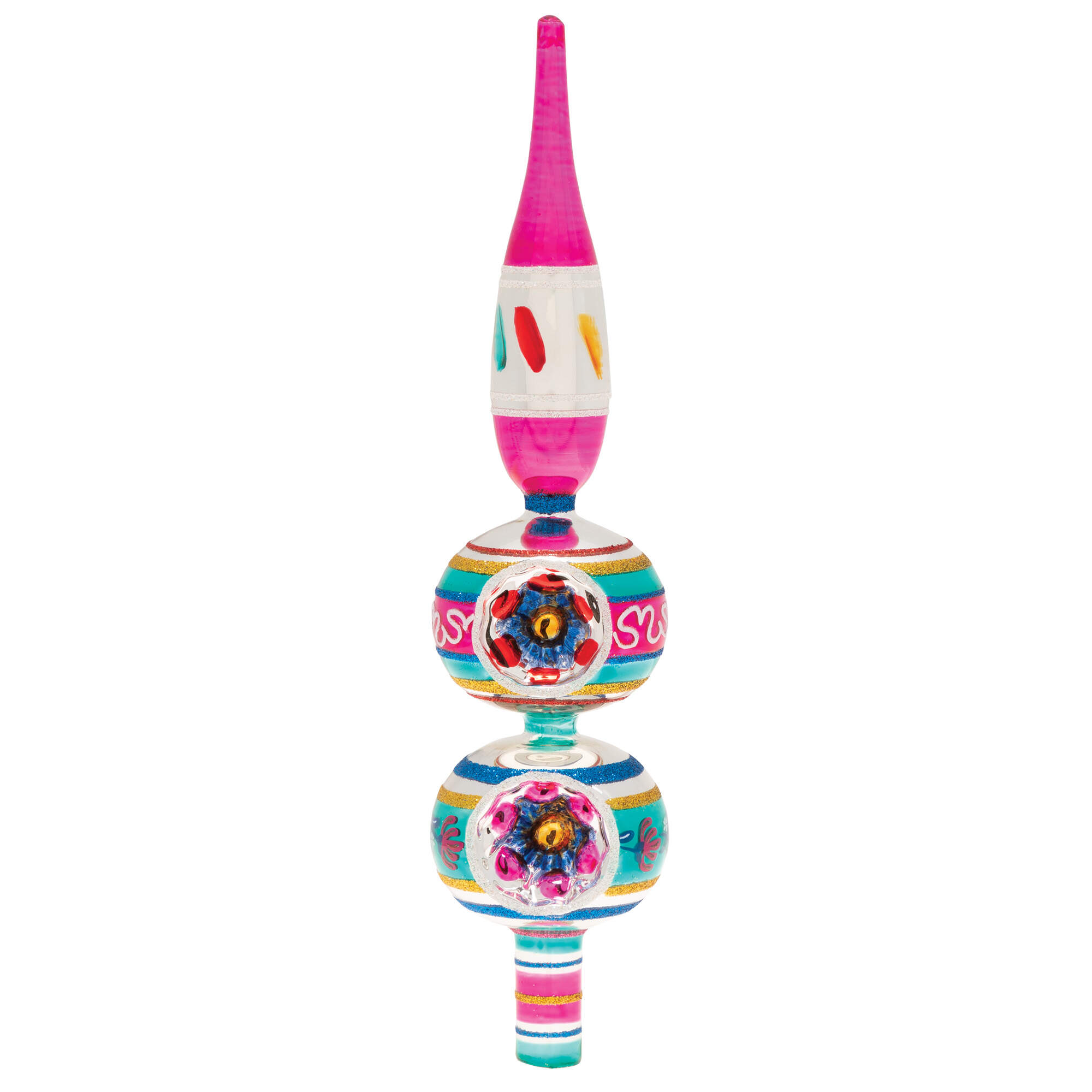 Shiny Brite Ornaments Finial- Christmas Confetti  - Boxed by Christopher Radko-1
