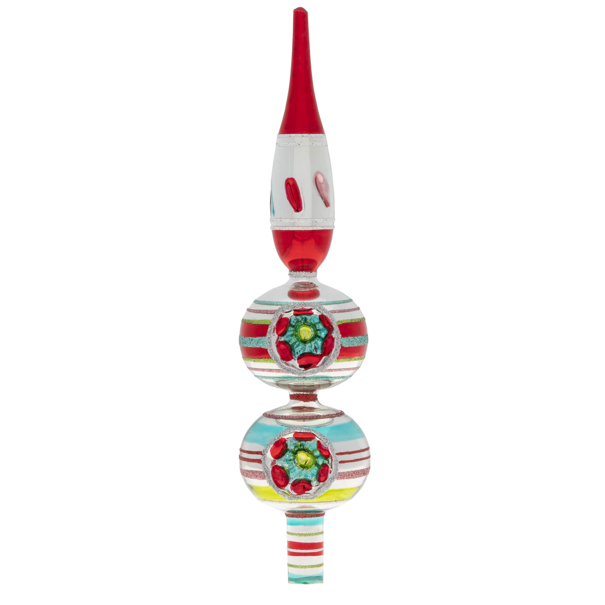 Shiny Brite Ornaments Finialfestive Fete  - Boxed by Christopher Radko-1