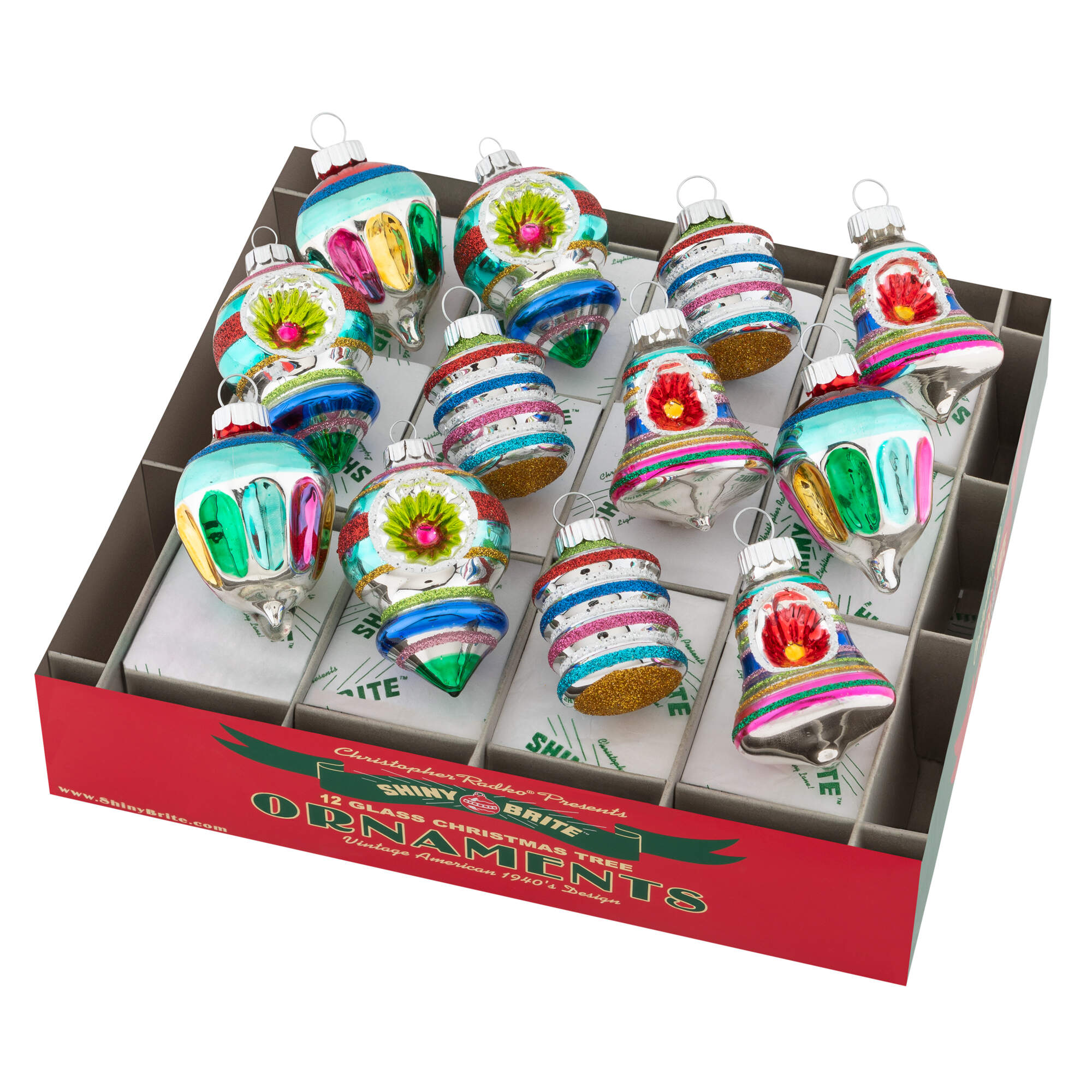 Shiny Brite Ornaments Decorated Shapes Christmas Confetti - Boxed by Christopher Radko-1