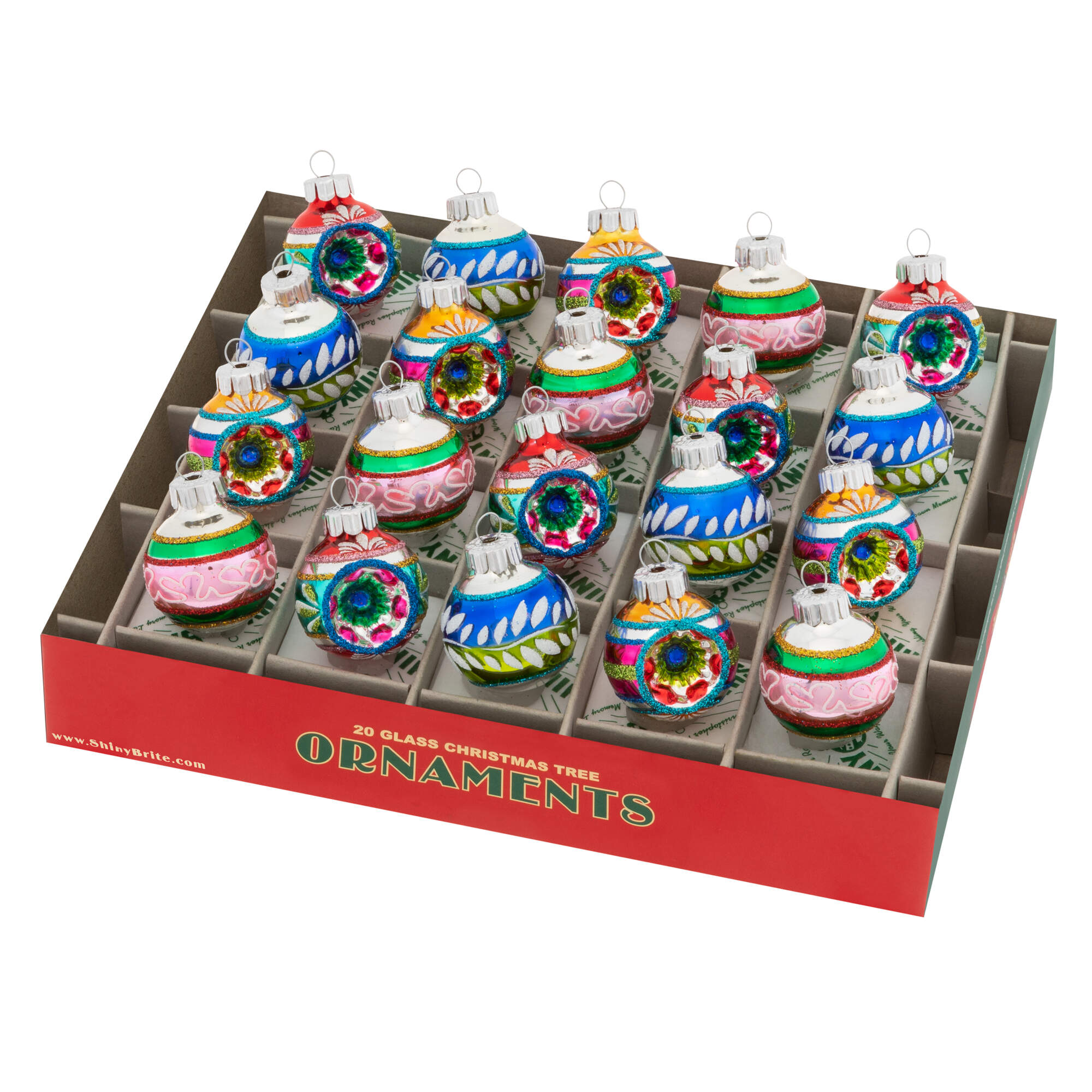 Shiny Brite Ornaments 1/2 Reflectr1/2 Roundchristmas Confetti  - Boxed by Christopher Radko-1