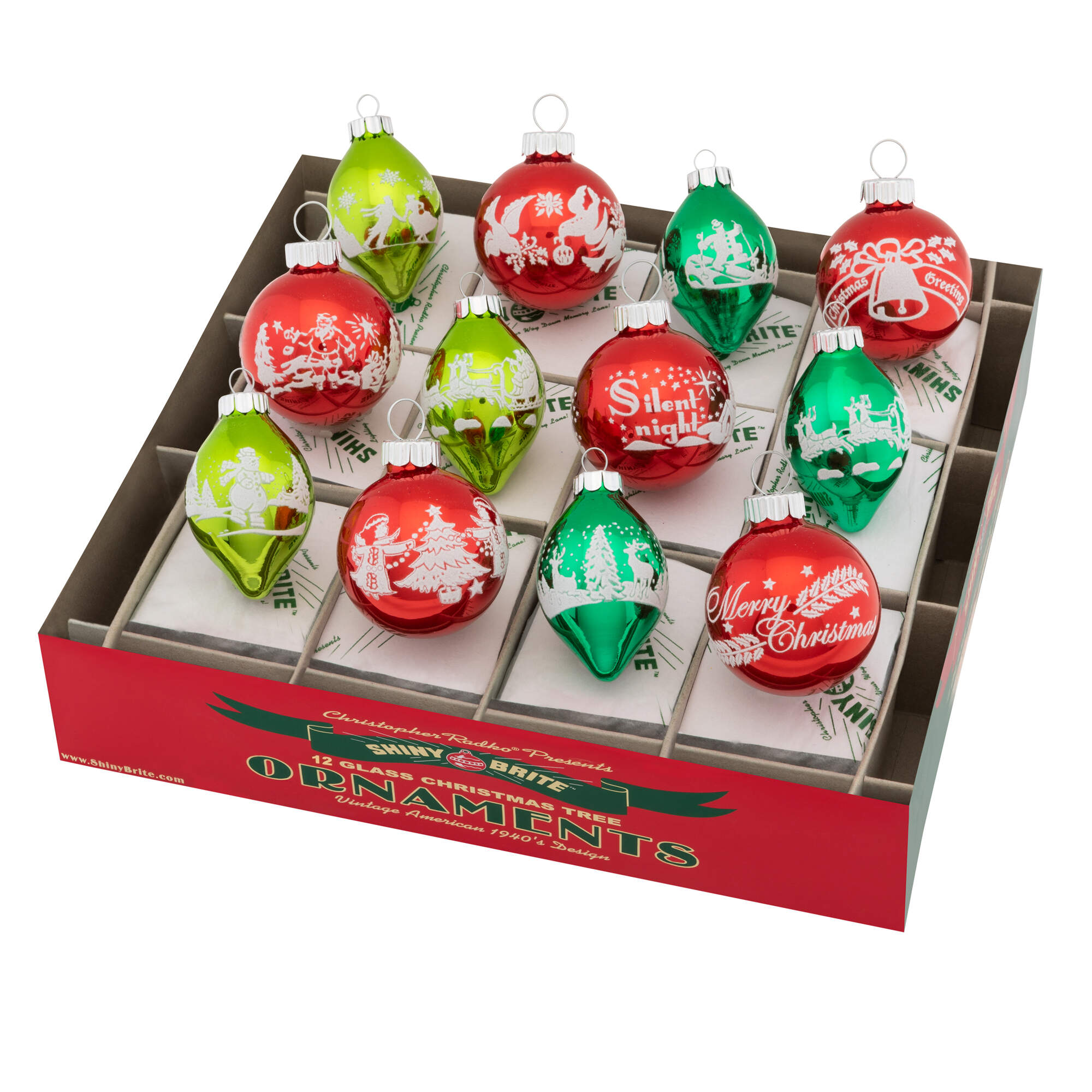 Shiny Brite Ornaments Signature Flocked Tulips-Holiday Splendo - Boxed by Christopher Radko-1