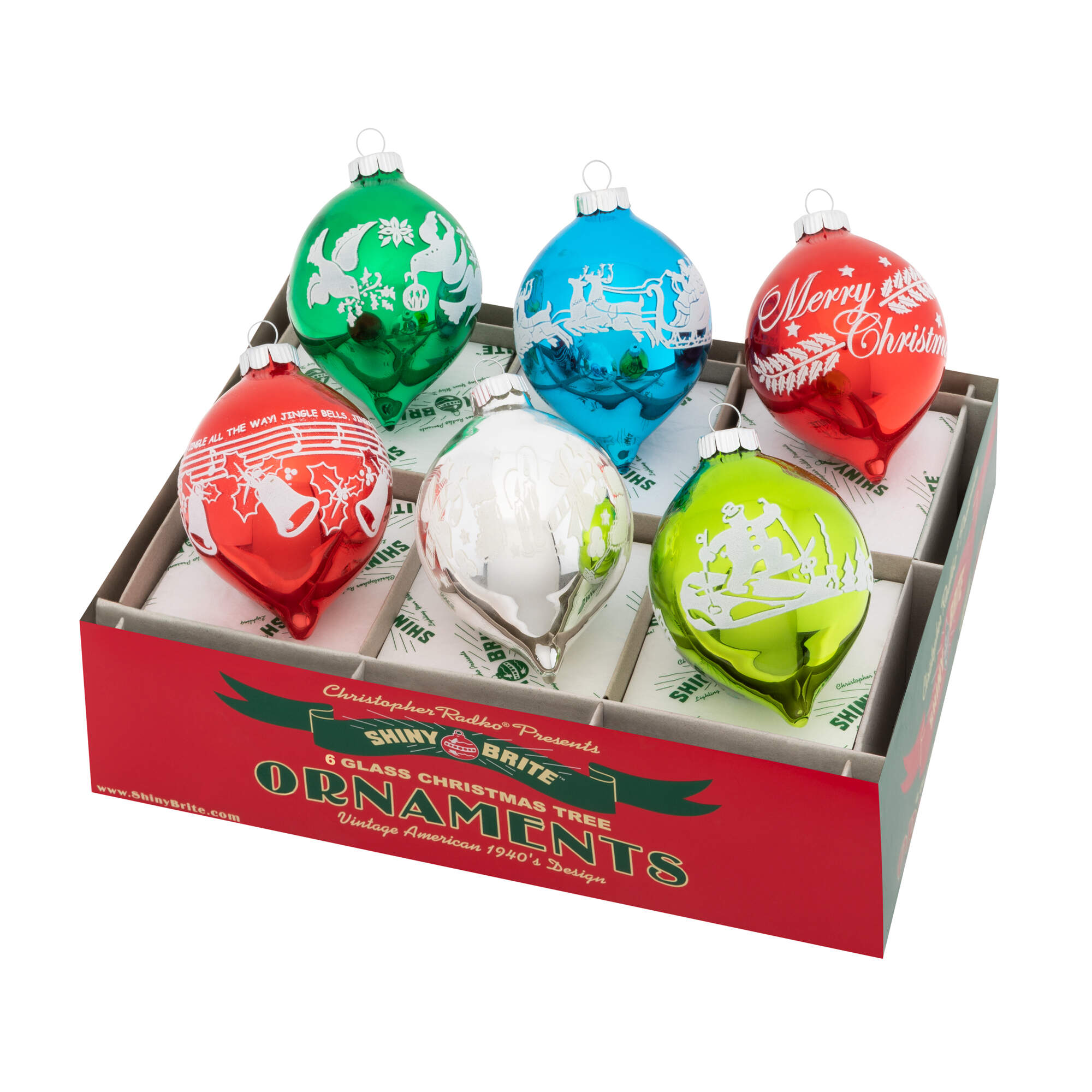 Shiny Brite Ornaments Signature Flocked Tulips-Holiday Splendo - Boxed by Christopher Radko-1