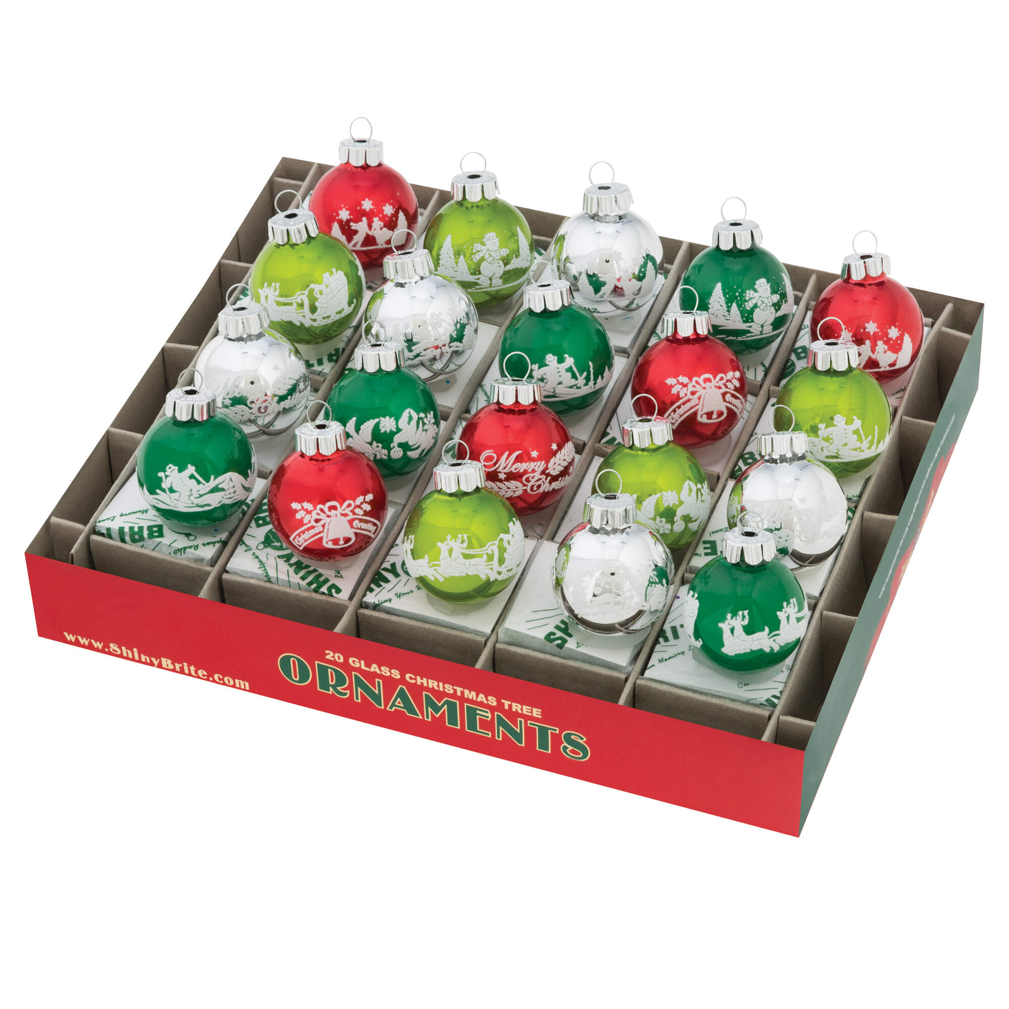 Shiny Brite Ornaments Signature Flocked Rounds-Holiday Splendo - Boxed by Christopher Radko-1