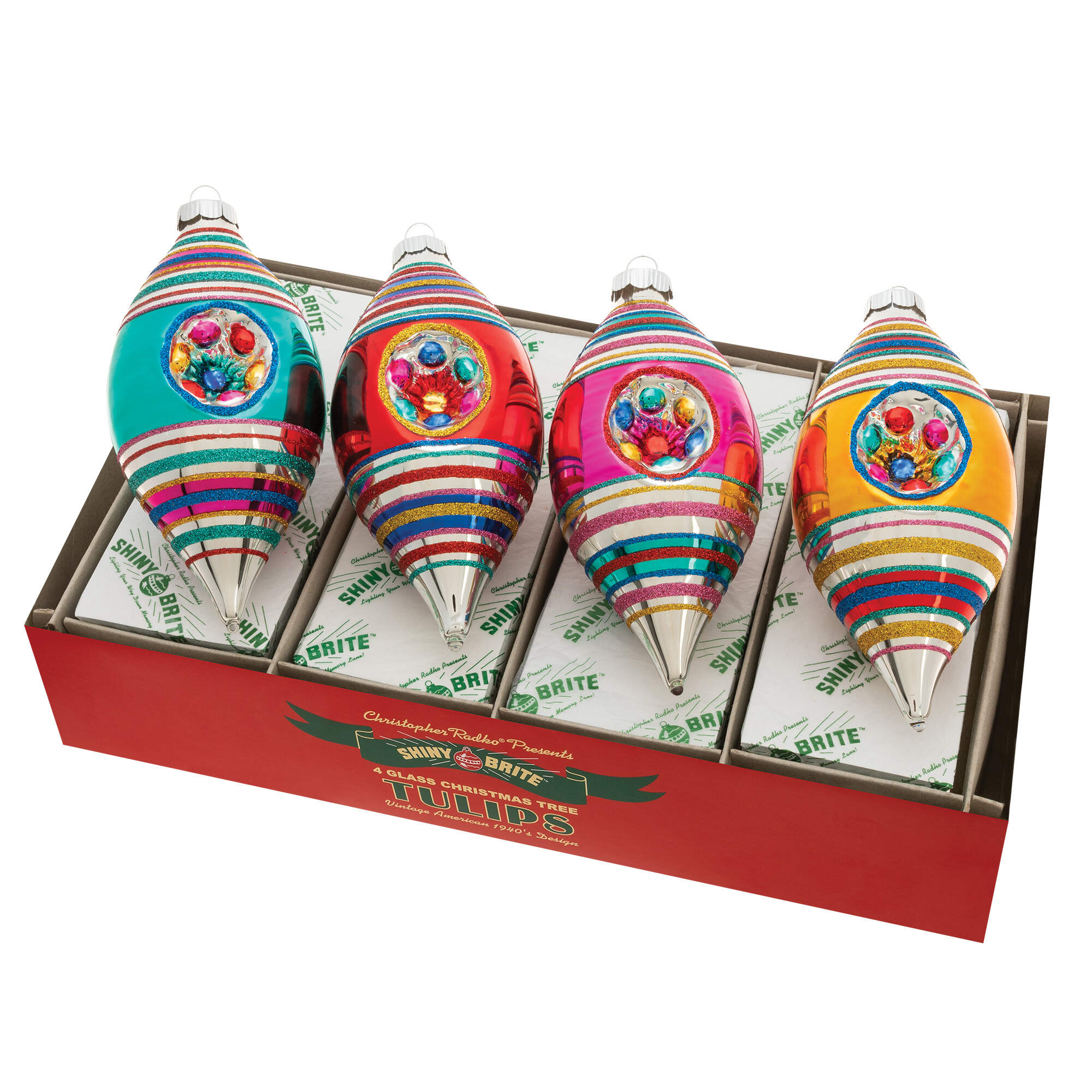 Shiny Brite Ornaments Triple Reflector Christmas Confetti  - Boxed by Christopher Radko-1
