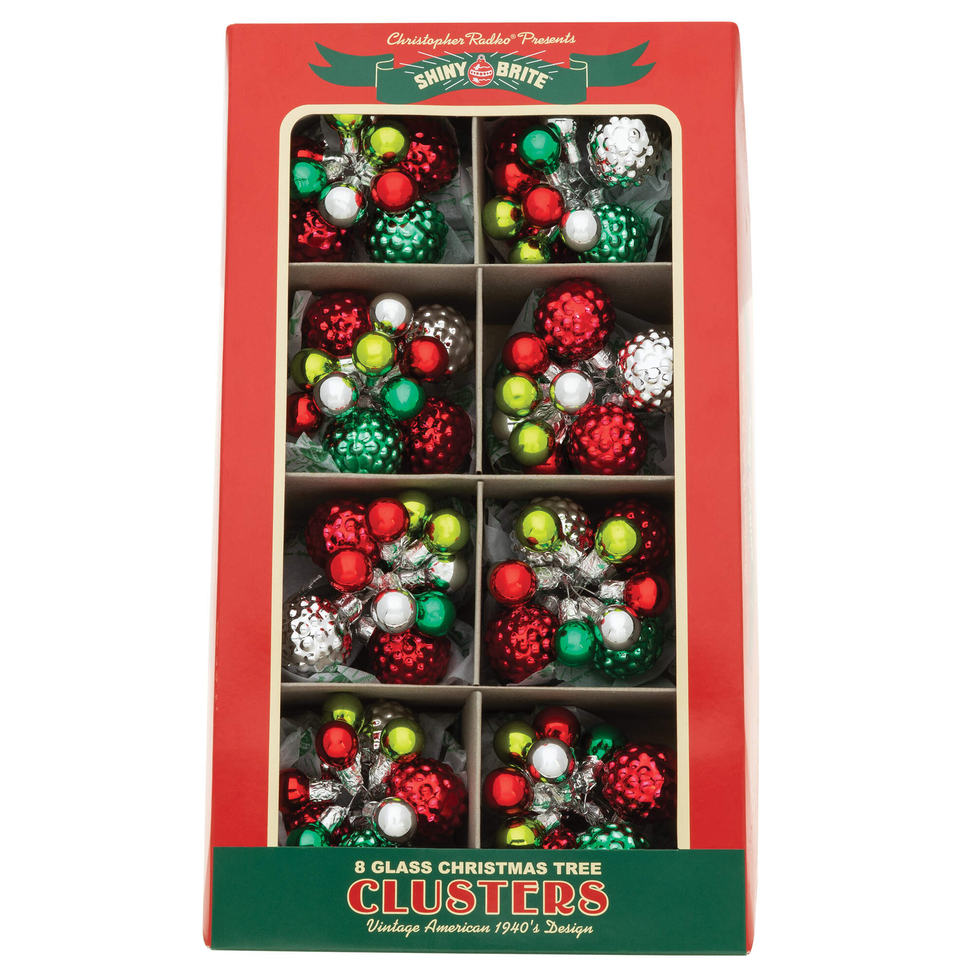 Shiny Brite Ornaments Multi Color Clusters Holiday Splendor - Boxed by Christopher Radko-1