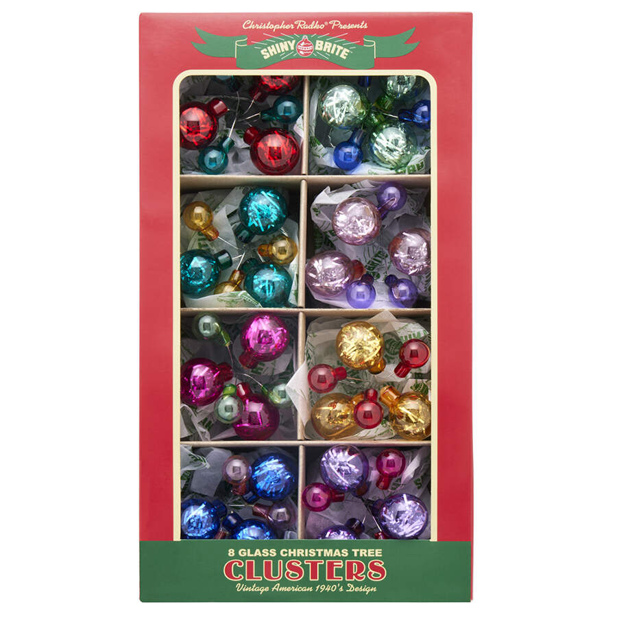 Shiny Brite Ornaments Clusters-Vivid Vintage - With Box Bx319 by Christopher Radko-1