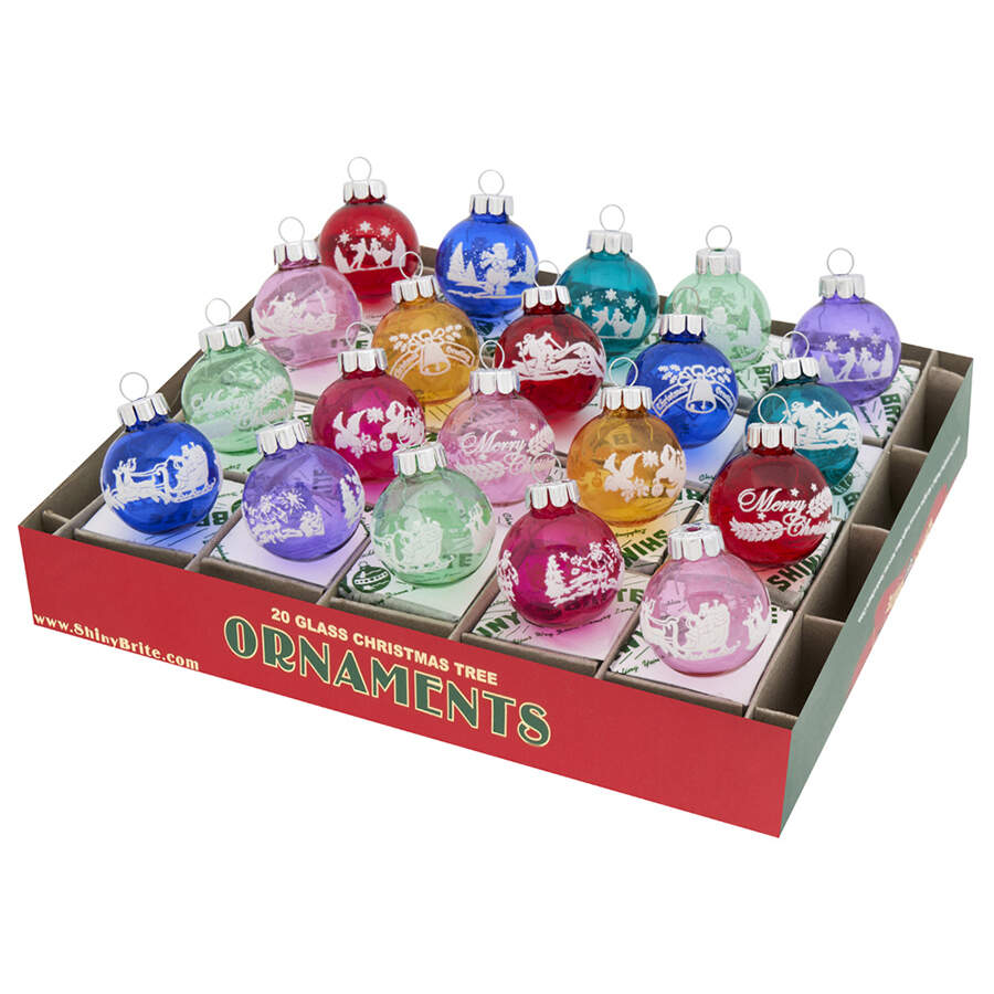 Shiny Brite Ornaments Signature Flocked Rounds-Vivid Vintage - Boxed by Christopher Radko-1